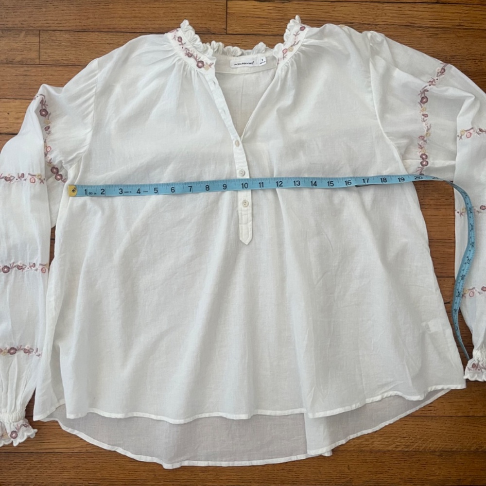 Unsubscribed Embroidered Floral Blouse in White MSRP $280 - Picture 6 of 9